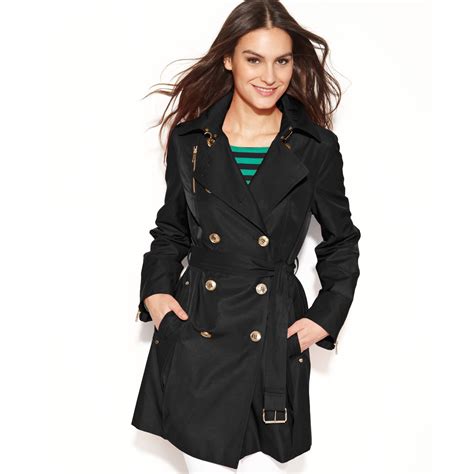 michael kors trenchcoat black